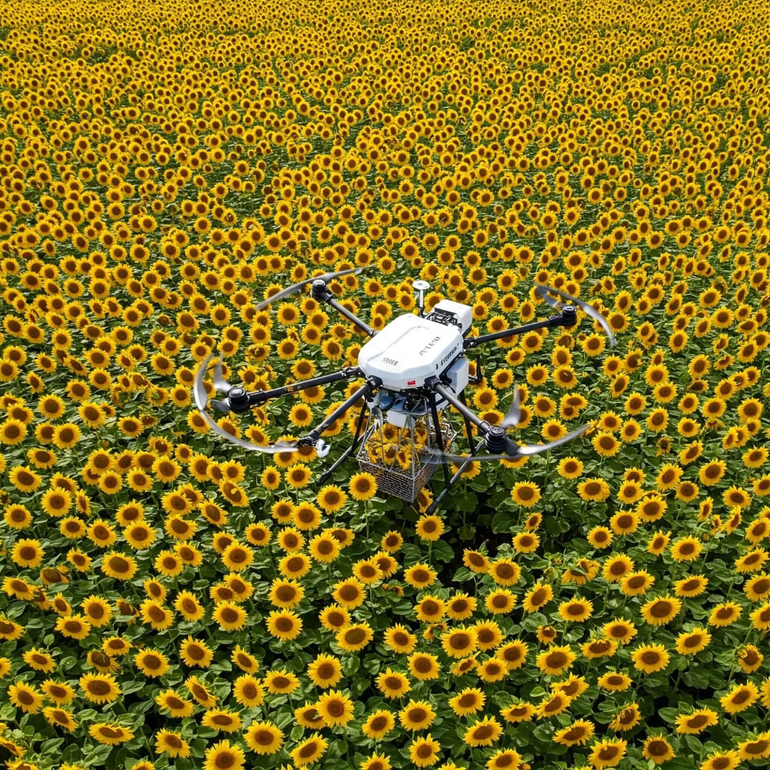 Drone mette i girasoli nel cestino