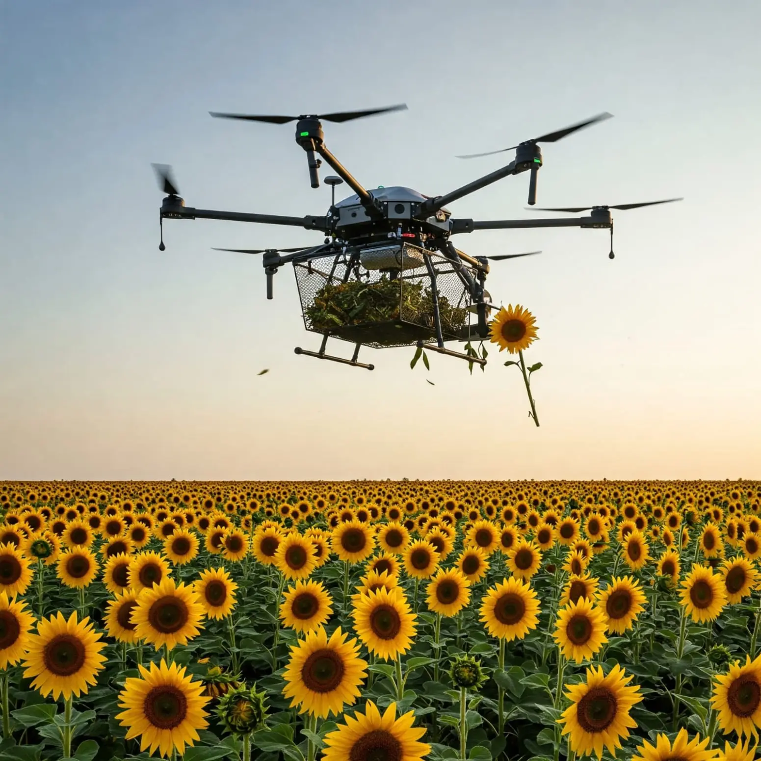 Drone raccogli girasoli