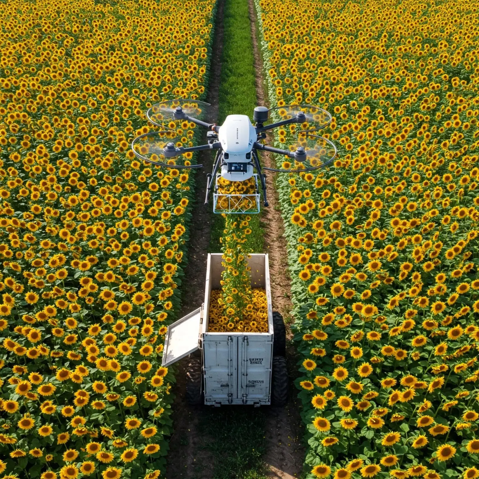 Drone scarica il cestino nel container