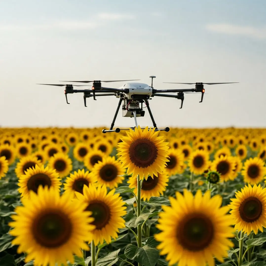 Drone raccogli girasoli