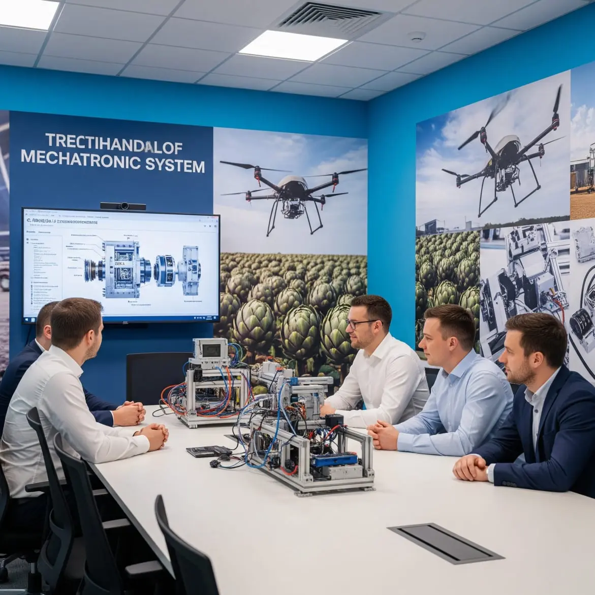 I tecnici mostrano il robot ai clienti